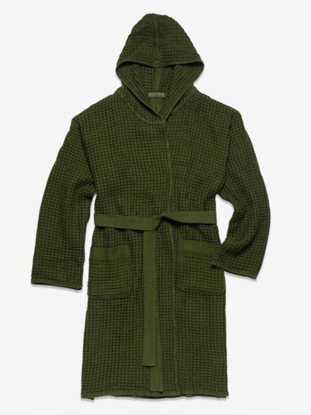 Onsen Supima Waffle Bath Robe, Forest Green, Size M, Unisex